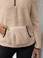 Wilhelmina | Women's Sherpa Half Zip Sweater in a Plush Fuzzy Finish