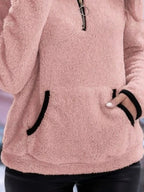 Wilhelmina | Women's Sherpa Half Zip Sweater in a Plush Fuzzy Finish