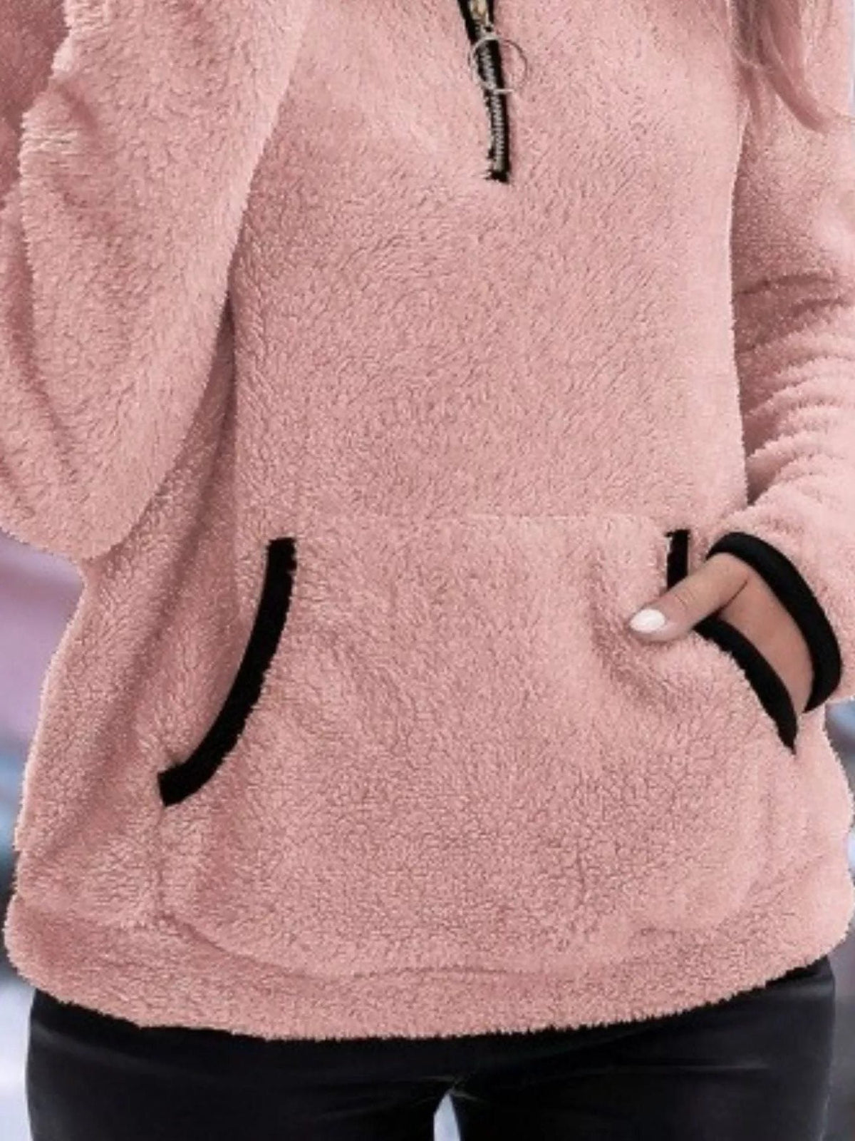 Wilhelmina | Women's Sherpa Half Zip Sweater in a Plush Fuzzy Finish