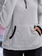Wilhelmina | Women's Sherpa Half Zip Sweater in a Plush Fuzzy Finish
