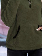 Wilhelmina | Women's Sherpa Half Zip Sweater in a Plush Fuzzy Finish