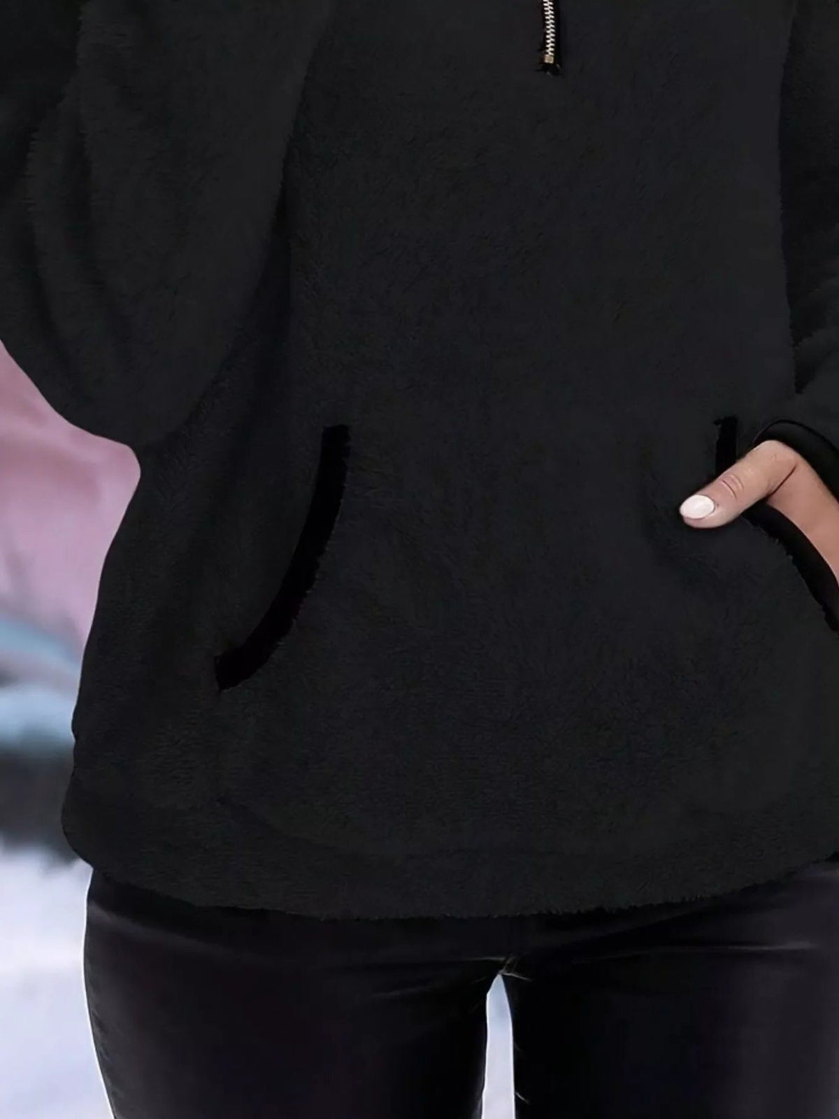 Wilhelmina | Women's Sherpa Half Zip Sweater in a Plush Fuzzy Finish