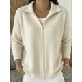 Odalys | Women's Collared Zip Up Knit Cardigan Sweater