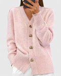 Wren | Women's V-Neck Cashmere Cardigan with Gold Heart Button Detail