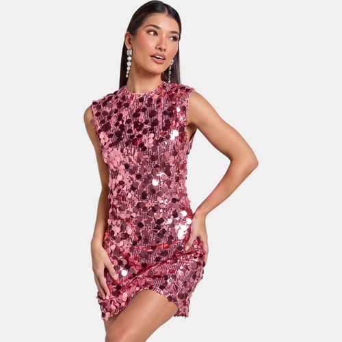 Adalyn | Women's Sleeveless Sequin A-Line Mini Homecoming Dress