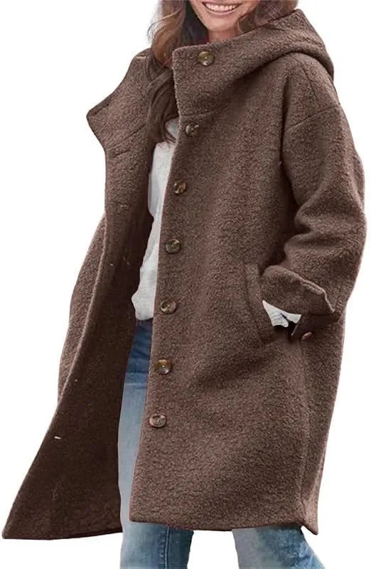 Wilhelmina | Women’s Hooded Long Teddy Coat