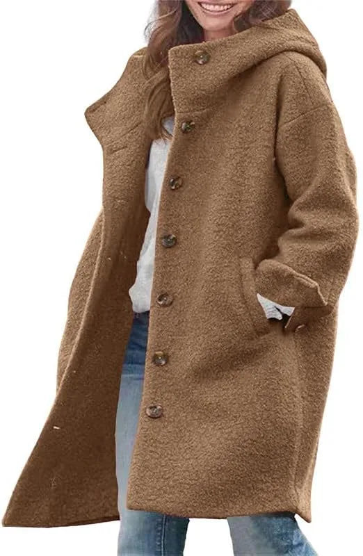 Wilhelmina | Women’s Hooded Long Teddy Coat