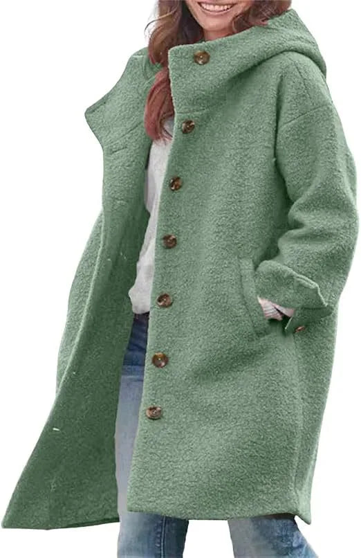 Wilhelmina | Women’s Hooded Long Teddy Coat