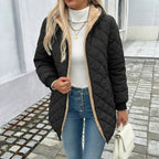 Thaïs | Women's Diamond Quilted Puffer Jacket with Plush Lined Hood