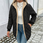 Thaïs | Women's Diamond Quilted Puffer Jacket with Plush Lined Hood