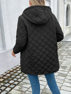 Thaïs | Women's Diamond Quilted Puffer Jacket with Plush Lined Hood