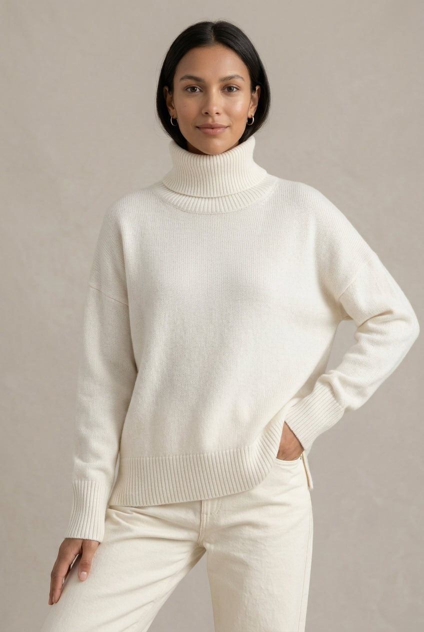 Wren | Women's Oversized Turtleneck Sweater with Ribbed Trim