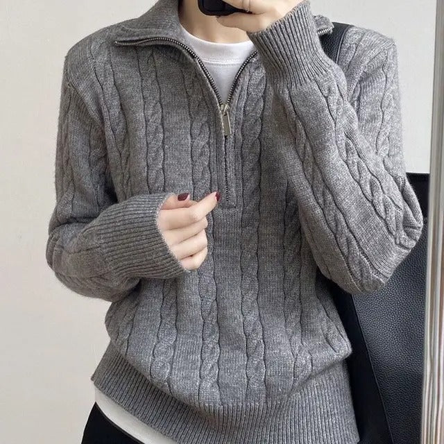 Winslow | Women’s Quarter Zip Cable Knit Cropped Sweater