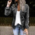 Marlow | Women's Fitted Denim Shirt Jacket with Chest Pockets