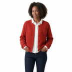Marisol | Women's Cropped Cotton Knit Button Cardigan with Chest Pocket