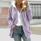 Isolde | Women’s Sherpa Fleece Zip Up Hooded Jacket
