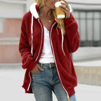 Isolde | Women’s Sherpa Fleece Zip Up Hooded Jacket