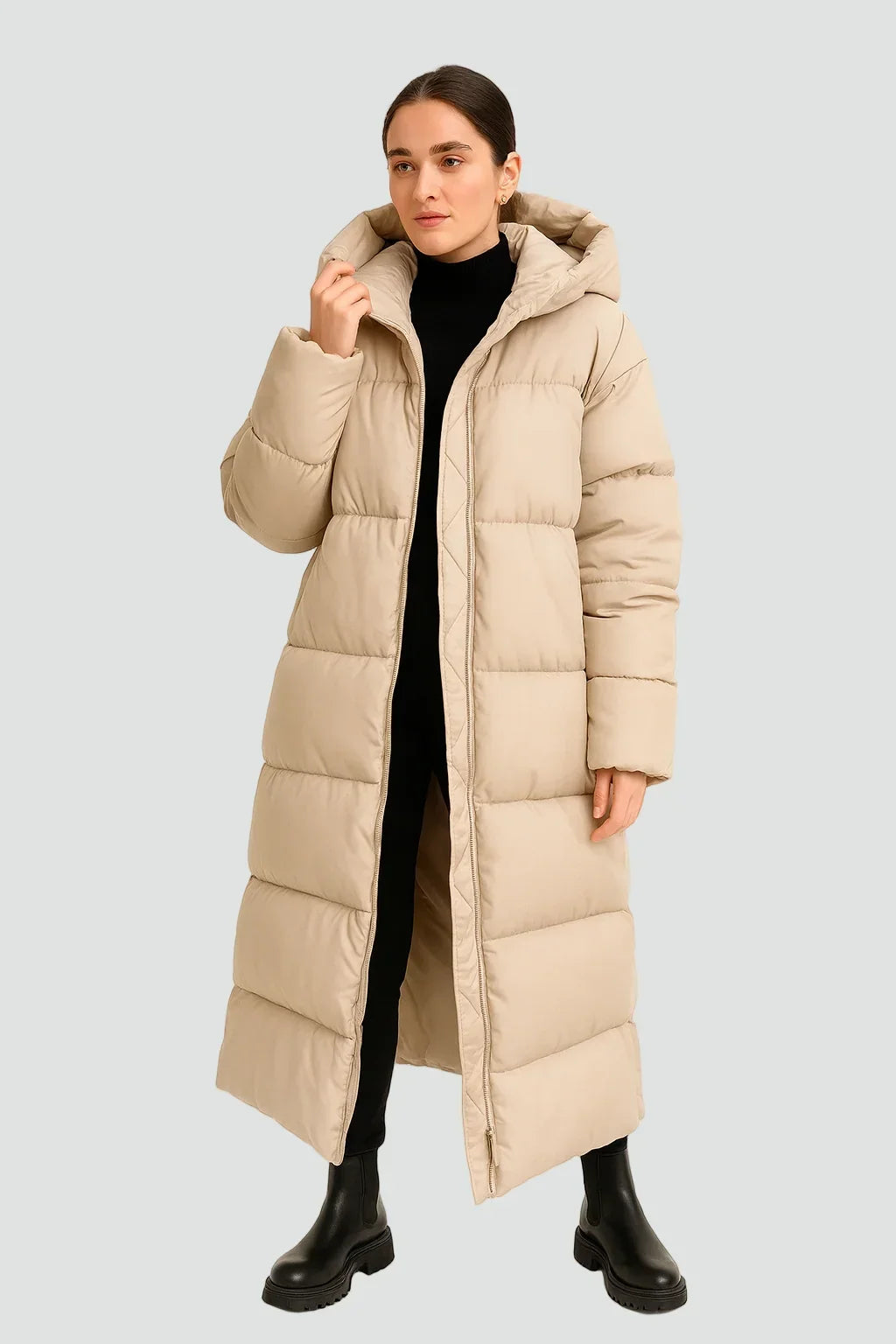Aurelia | Women’s Quilted Long Hooded Puffer Coat