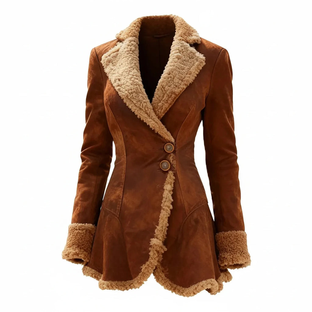 Bellamy | Women's Suede Fur Trim Fit-and-Flare Jacket