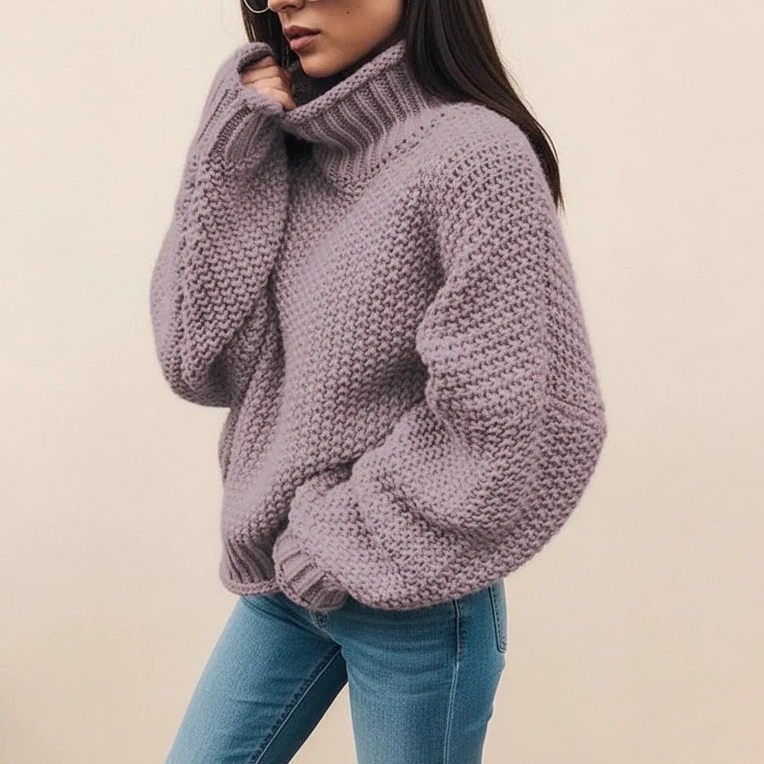 Marisette | Women's Chunky Knit Turtleneck Sweater