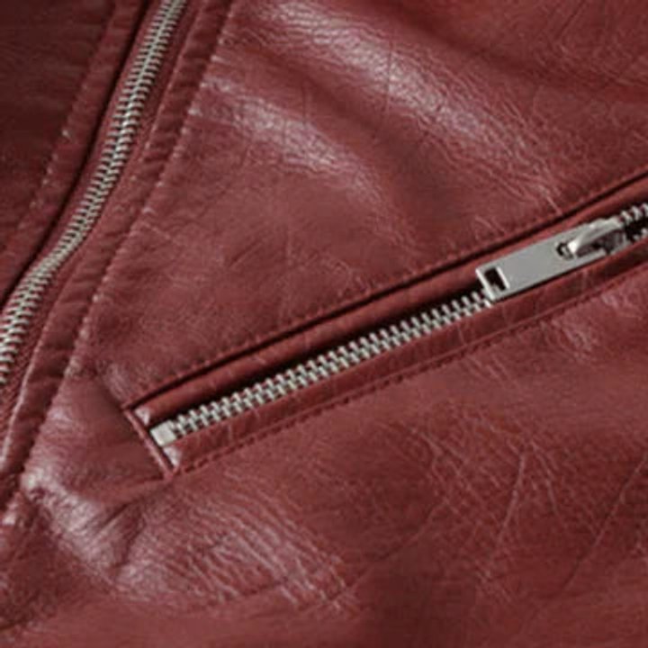 Ophelia | Women's Cropped Belted Biker Jacket in Faux Leather