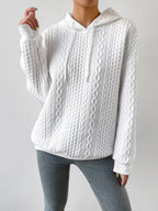 Marina | Women's Hooded Textured Cable Knit Sweater