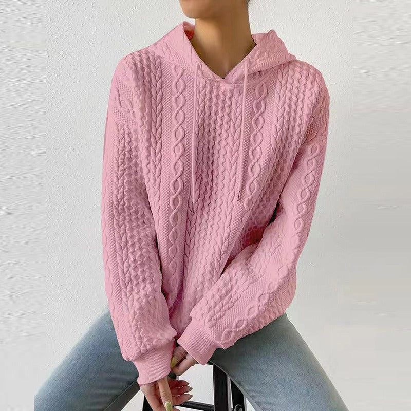 Marina | Women's Hooded Textured Cable Knit Sweater