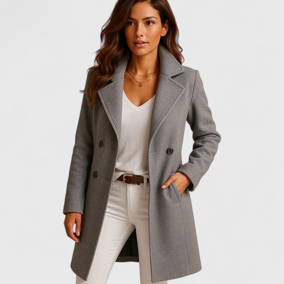 Wren | Women's Notch Lapel Coat with a Long, Button-Front Silhouette