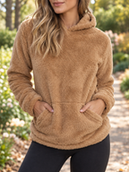 Amara | Women's Fuzzy Fleece Pullover Hoodie with Kangaroo Pocket