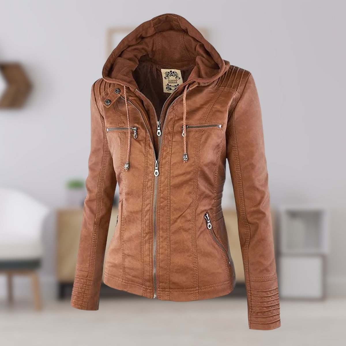 Adelina | Women's Zip-Front Faux Leather Jacket