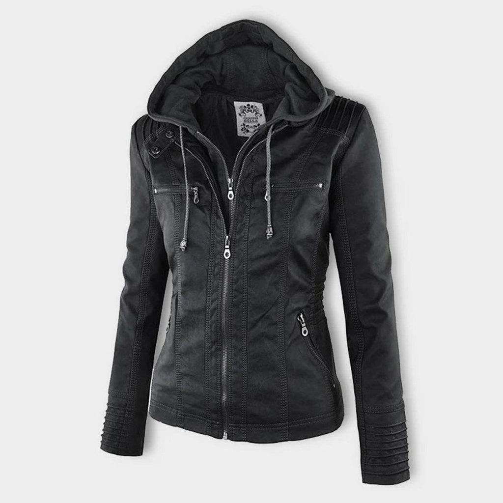 Adelina | Women's Zip-Front Faux Leather Jacket