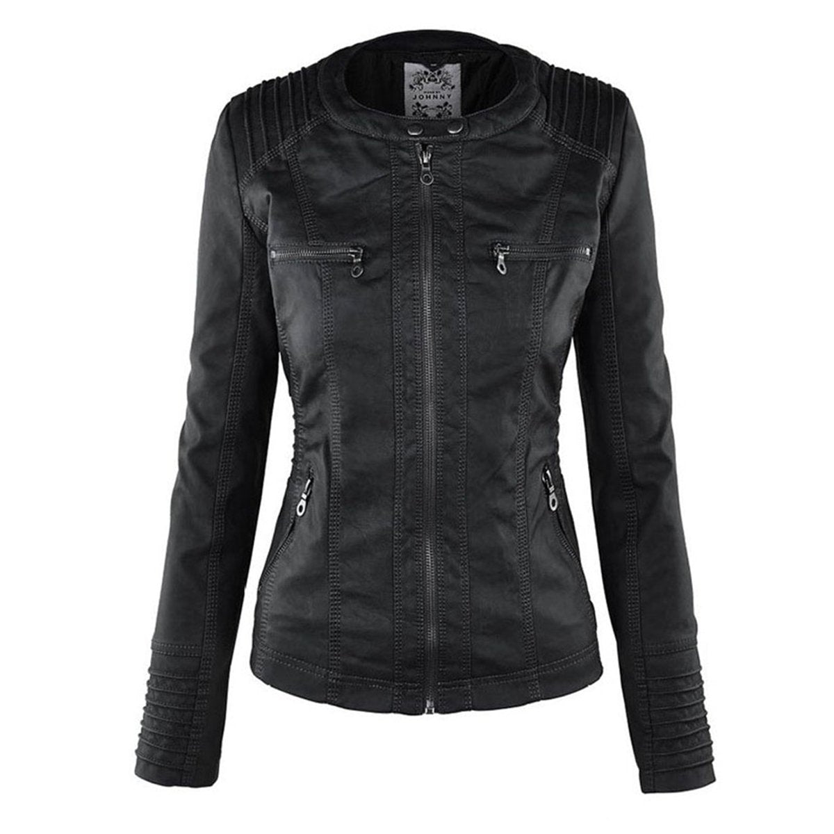 Adelina | Women's Zip-Front Faux Leather Jacket