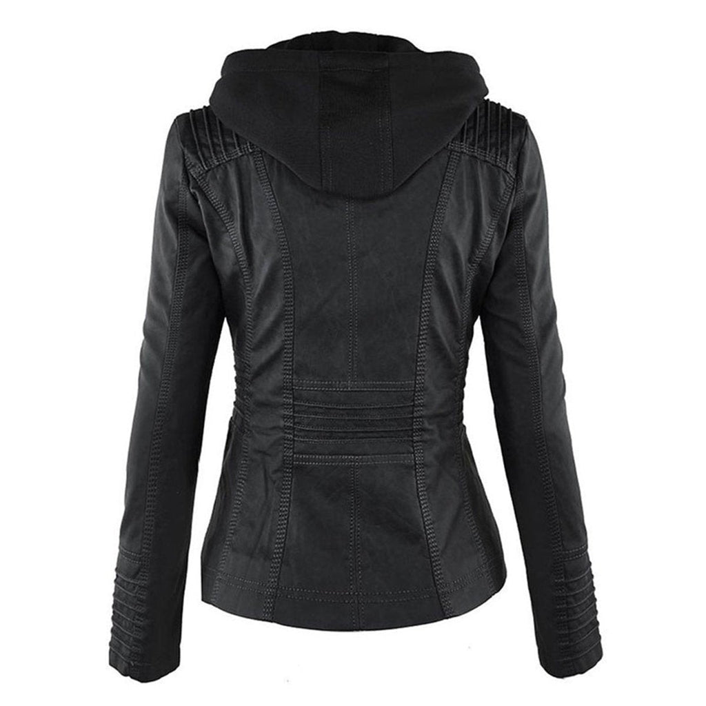 Adelina | Women's Zip-Front Faux Leather Jacket