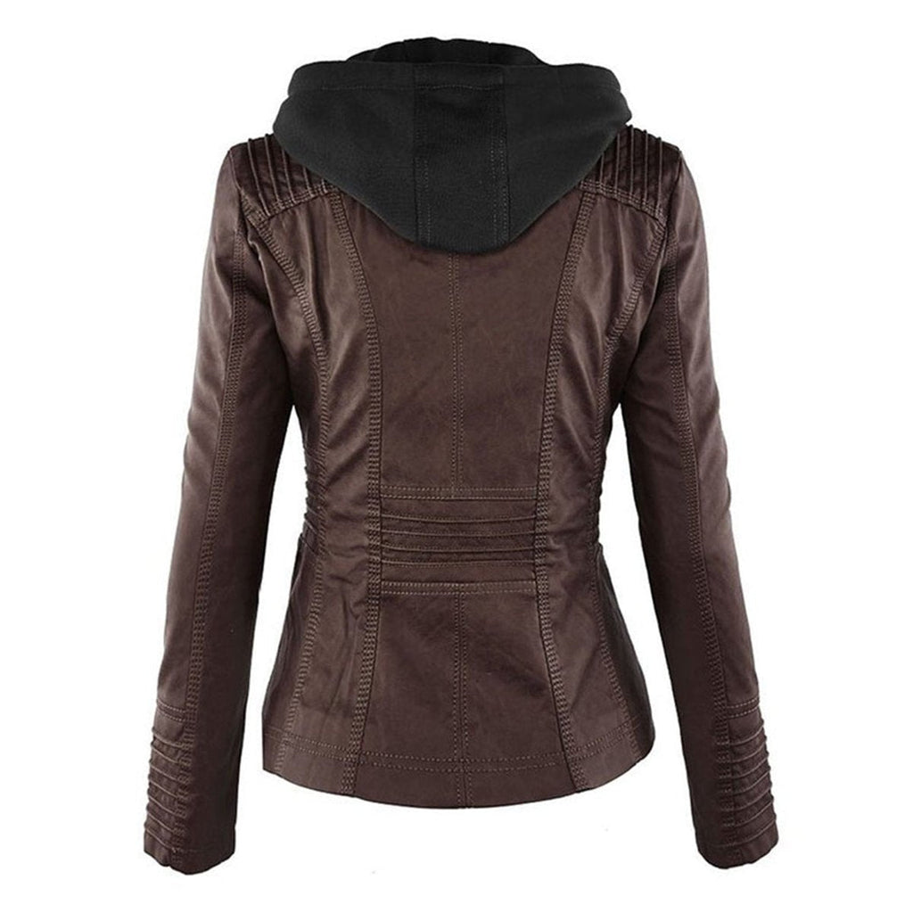 Adelina | Women's Zip-Front Faux Leather Jacket
