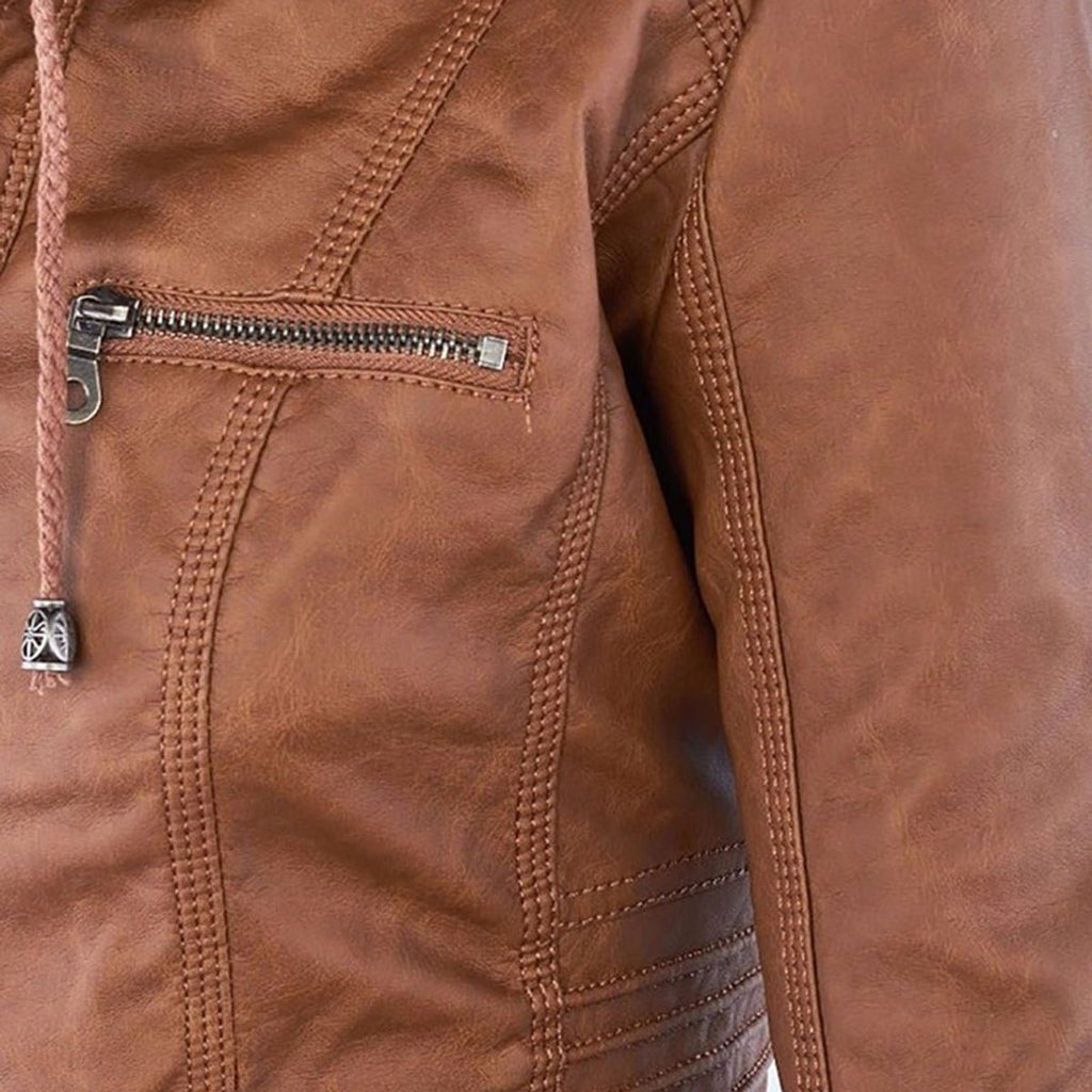 Adelina | Women's Zip-Front Faux Leather Jacket