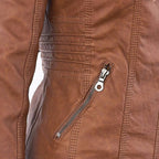 Adelina | Women's Zip-Front Faux Leather Jacket
