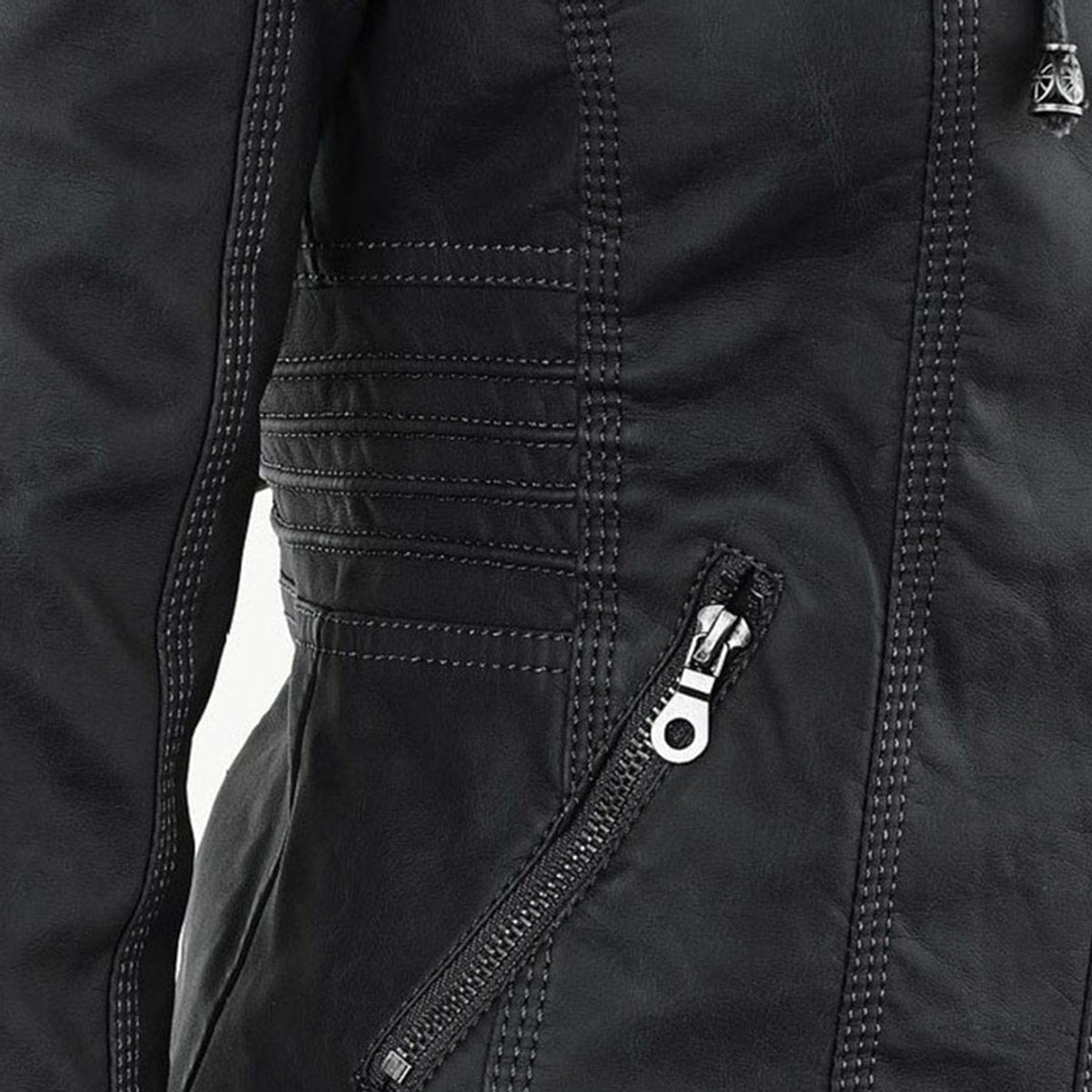Adelina | Women's Zip-Front Faux Leather Jacket