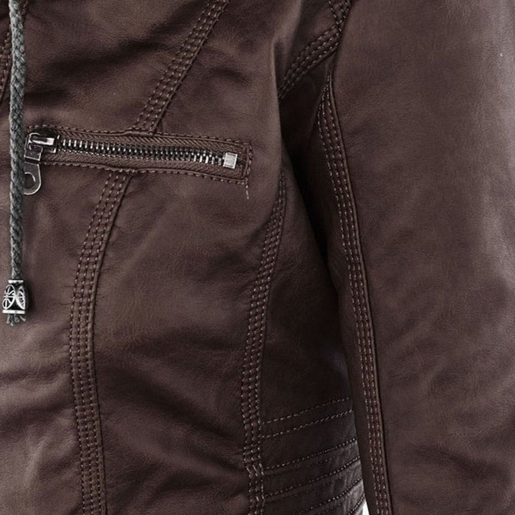 Adelina | Women's Zip-Front Faux Leather Jacket
