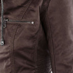 Adelina | Women's Zip-Front Faux Leather Jacket