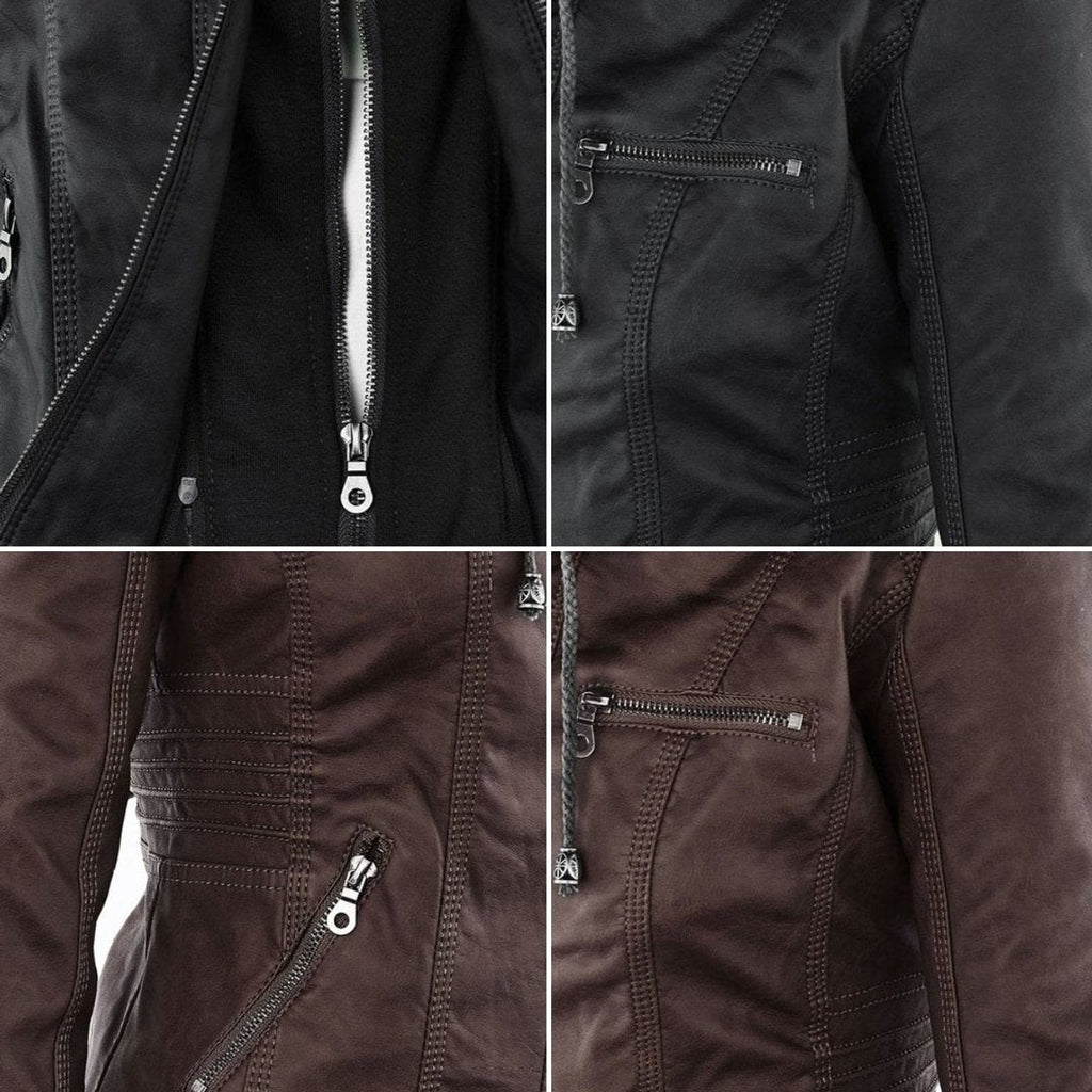 Adelina | Women's Zip-Front Faux Leather Jacket