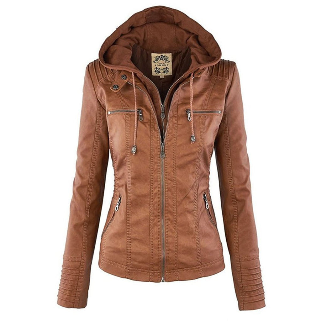 Adelina | Women's Zip-Front Faux Leather Jacket