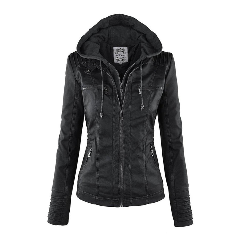 Adelina | Women's Zip-Front Faux Leather Jacket
