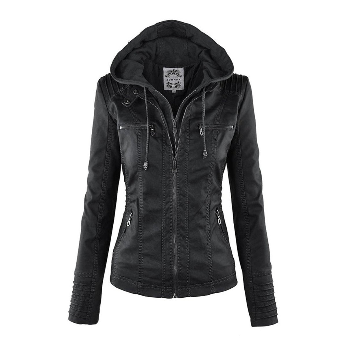 Adelina | Women's Zip-Front Faux Leather Jacket