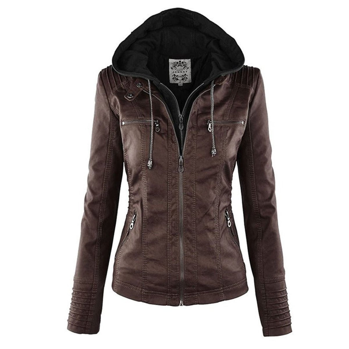 Adelina | Women's Zip-Front Faux Leather Jacket
