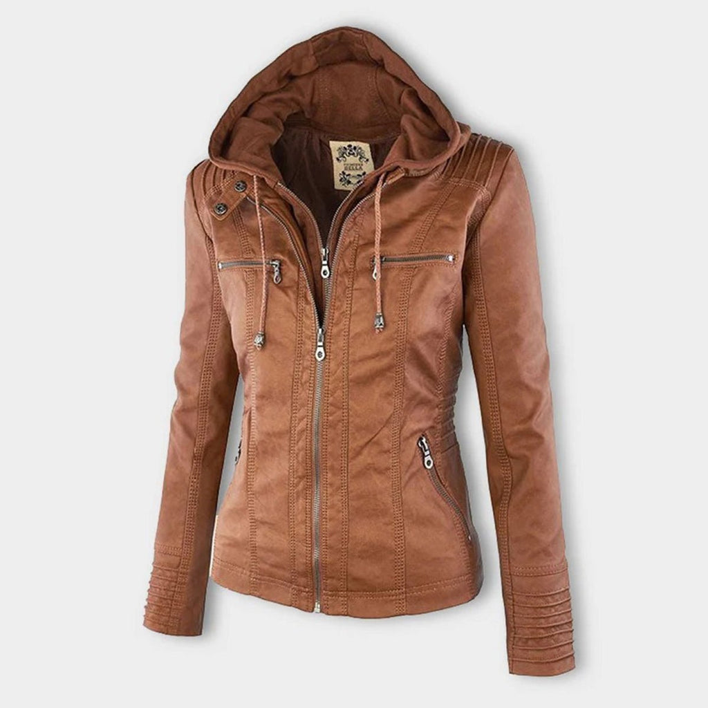 Adelina | Women's Zip-Front Faux Leather Jacket