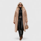 Marisela | Women's Longline Teddy Coat with Hood