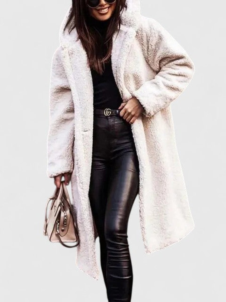 Marisela | Women's Longline Teddy Coat with Hood