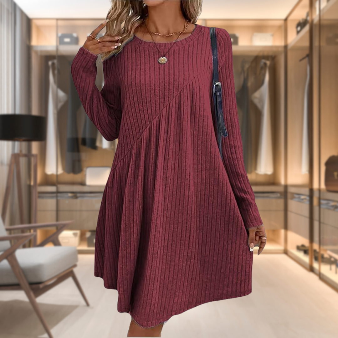 Mariah | Women’s Long Sleeve Ribbed Knit Dress