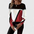 Zinnia | Women's Color Block Crew Neck Sweater