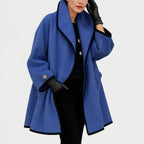 Marchetta | Women's Shawl Collar Swing Coat with Contrast Piping